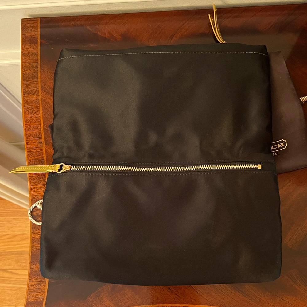 Vintage Coach Purse Black and Gold Satin Evening Bag with Chain - Picture 3 of 6